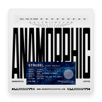 Anamorphic coffee package with branding and product details on a white background