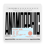 Anamorphic coffee packaging with black text and a white background